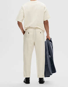 SELECTED SLH180-RELAXED CROP RON LINEN BLEND PANT