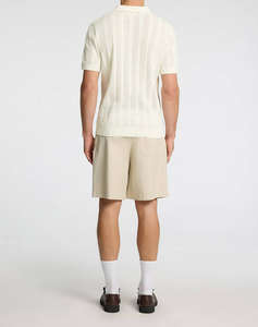 SELECTED SLHWELLS SS KNIT CROCHET OPEN POLO