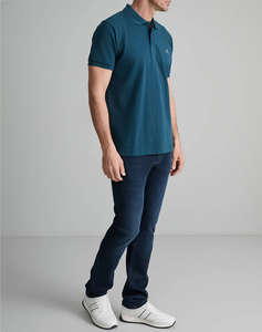 NAVY&GREEN BLUZA POLO MONOCROMA, CUSTOM FIT