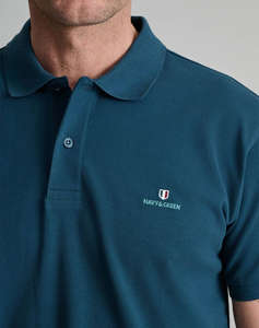 NAVY&GREEN BLUZA POLO MONOCROMA, CUSTOM FIT