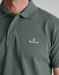 NAVY&GREEN BLUZA POLO MONOCROMA, CUSTOM FIT
