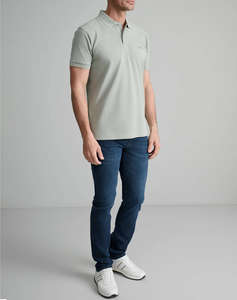 NAVY&GREEN BLUZA POLO MONOCROMA, CUSTOM FIT