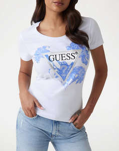 GUESS SS CN FLOWER TRIANGLE TEE BLUZA DE DAMA