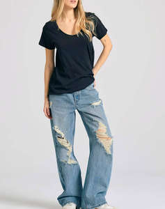 FUNKY BUDHA Bluza de dama Maneca Scurta Basic