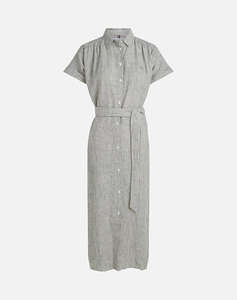 TOMMY HILFIGER ESS LINEN S/S MIDI SHIRT DRESS