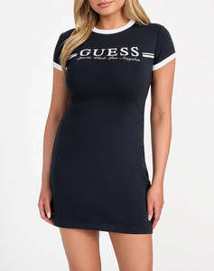GUESS ACTIVE SS DRESS - ORG COTTON STR RIB 1X1 320 ROCHIE W