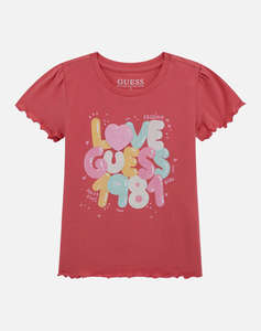 GUESS SS T-SHIRT - MID ORGANIC CO STR JERSEY 160 BLUZA G