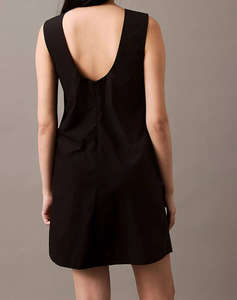 CALVIN KLEIN JEANS POPLIN SLEEVELESS MINI DRESS