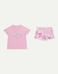 GUESS SET SS T-SHIRT+ACTIV - MID ORGANIC CO STR JERSEY 160 SET G