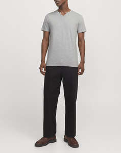 JACK&JONES JJESPLIT NECK TEE