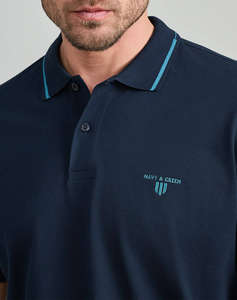 NAVY&GREEN BLUZA POLO