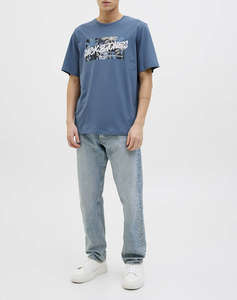 JACK&JONES JJHAWAII SHAPE TEE SS CREW NECK LN