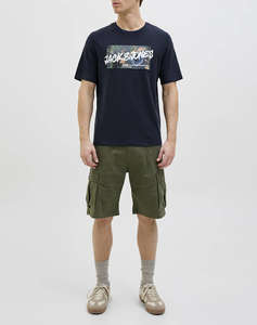 JACK&JONES JJHAWAII SHAPE TEE SS CREW NECK LN