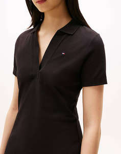 TOMMY HILFIGER SLIM OPEN NK POLO DRESS SS