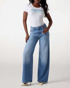 GUESS CN SS GLITTER DEGRADE LOGO TEE BLUZA DE DAMA