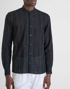 ANTONY MORATO MMSL00668FA440063 MIN OF 6 SHIRT MADRID REGULAR STRAIGTH FIT IN EMBROIDERED POPELINE COTTON FABRIC WITH LOGOED METAL BADGE CAMASA DE BARBATI