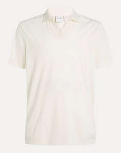 CALVIN KLEIN LINEN COTTON CUBAN COLLAR POLO