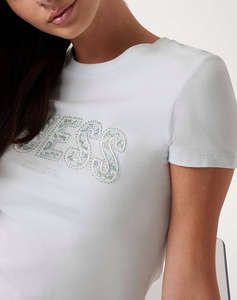 GUESS CN SS LOGO LACE TEE BLUZA DE DAMA