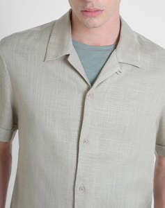 ANTONY MORATO MMSS00189FA400099 MIN OF 6 SHIRT HONOLULU RELAXED STRAIGHT FIT IN SOFT TOUCH VISCOSE LINEN BLEND FABRIC BLUZA DE BARBATI