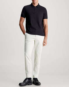 CALVIN KLEIN SMOOTH COTTON WELT ZIP POLO