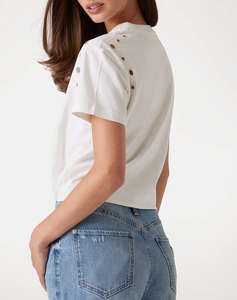 GUESS CN SS EYELET TONE ON TONE TEE BLUZA DE DAMA