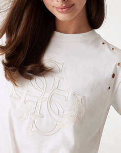 GUESS CN SS EYELET TONE ON TONE TEE BLUZA DE DAMA