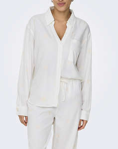 ONLY ONLCARO L/S LINEN BL EMB SHIRT CC PNT