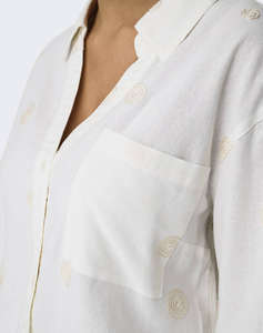 ONLY ONLCARO L/S LINEN BL EMB SHIRT CC PNT