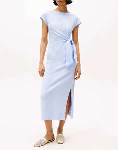 TOMMY HILFIGER KNOT BOAT-NK MIDI DRESS SS