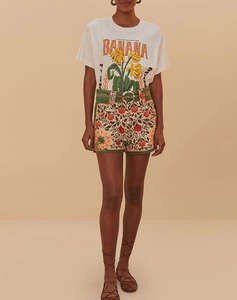 FARM RIO BANANA COCINA OFF-WHITE RELAXED T-SHIRT