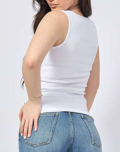 GUESS JEANS GJ TANK TOP SLIM RIB - ORG CO GUNNAR STR RIB 215 BLUZA W