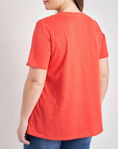 PARABITA Basic bluza de bumbac in linia A cu decolteu V