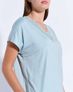 JEANNETTE PIJAMA CAPRI CU DANTELA