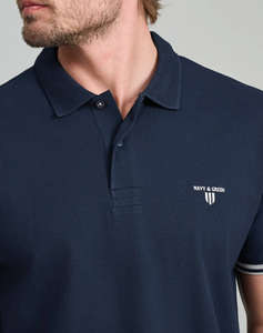 NAVY&GREEN BLUZA POLO
