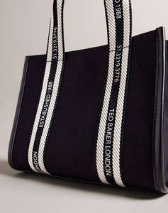 TED BAKER GEORJEA Branded Webbing Canvas Small Tote (Dimensiuni: 11 x 21 x 25cm.)