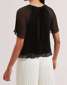 TED BAKER AGARA Pleated Short Sleeve Blouse