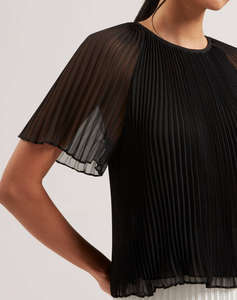 TED BAKER AGARA Pleated Short Sleeve Blouse