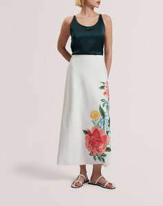 TED BAKER CASLA Printed Column Maxi Skirt