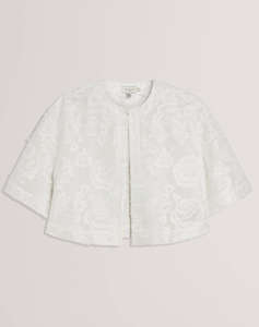 TED BAKER FAELA Collarless boxy fit cropped shirt