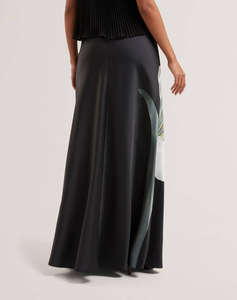 TED BAKER ZIONNA Satin Printed Maxi Skirt
