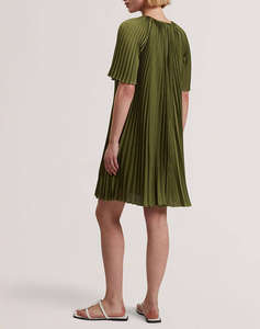 TED BAKER VINLAA Short Sleeve Pleated Mini Dress
