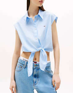 TOMMY JEANS TJW POPLIN FRONT KNOT SHIRT