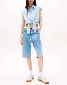 TOMMY JEANS TJW POPLIN FRONT KNOT SHIRT