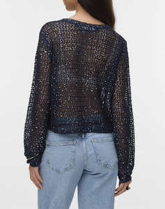 VERO MODA VMLEILANI GLITTER LS V-NECK SHORT CARDI