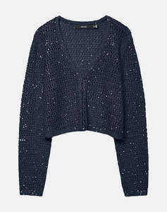 VERO MODA VMLEILANI GLITTER LS V-NECK SHORT CARDI