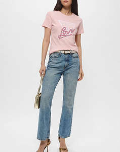 GUESS CN SS LOVE TRIANGLE TEE BLUZA DE DAMA