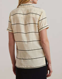 LAUREN RALPH LAUREN BEKKI-SHORT SLEEVE-BUTTON FRONT SHIRT