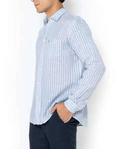 THE BOSTONIANS CAMASA ACORN IN REGULAR FIT Stripe LINEN Button-down Regular Fit