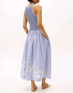 TOMMY HILFIGER BRODERIE ANGLAISE N/S LONG DRESS