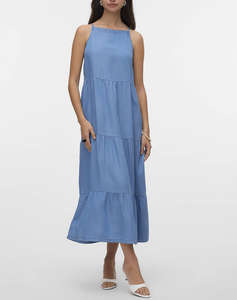 VERO MODA VMFLEUR SL 7/8 LAYER TENCEL DRESS GA